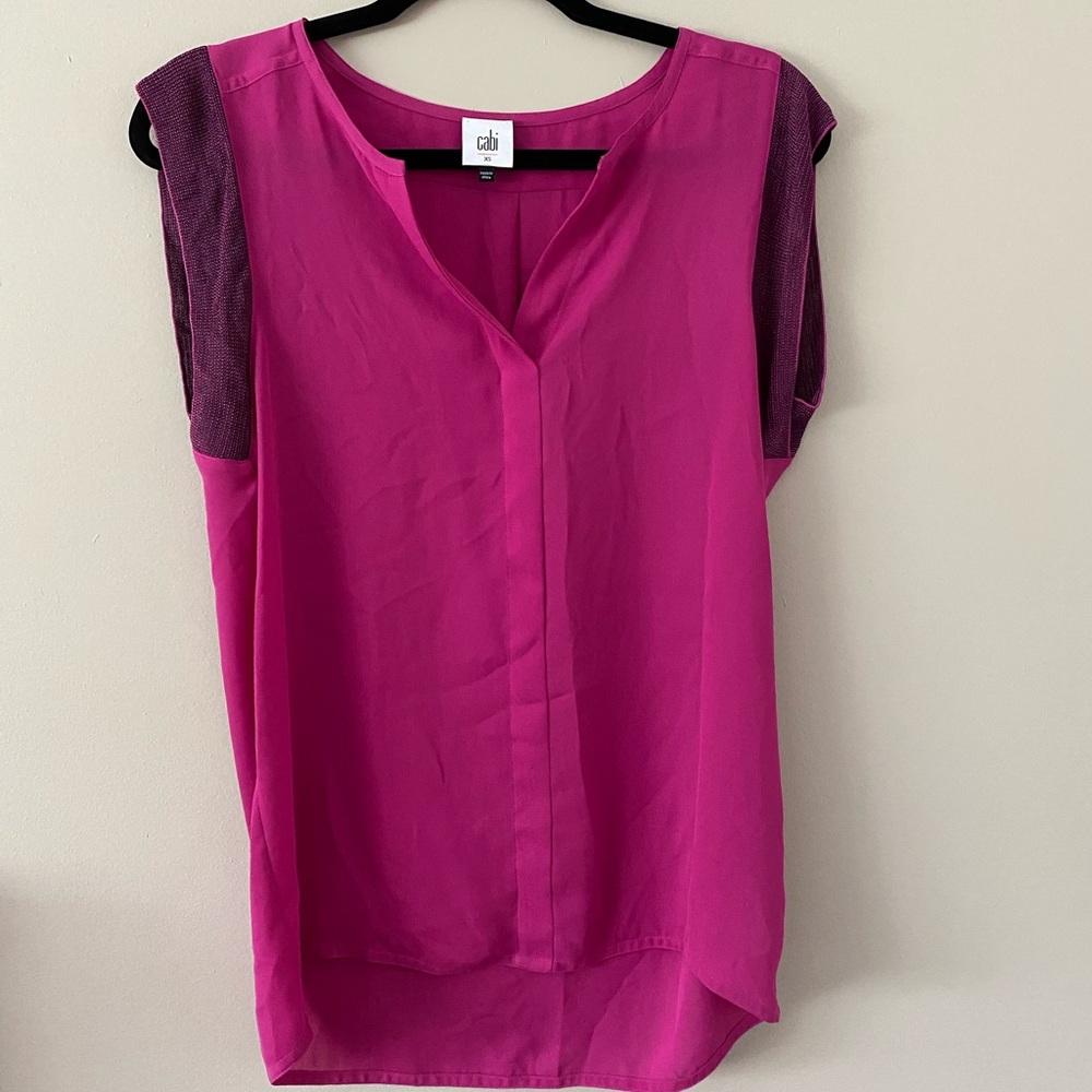 CAbi Cap Sleeve Fuchsia Tank Top